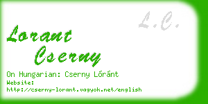 lorant cserny business card